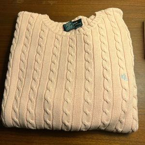 Ralph Lauren Cotton Cable Sweater Light Pink